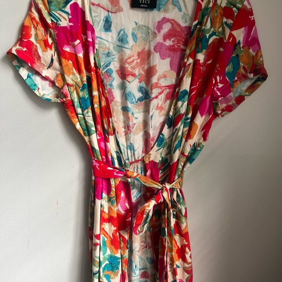 VICI Floral Maxi Summer Wrap Dress Size S Small Classic Sundress Wedding Brunch - Picture 10 of 10